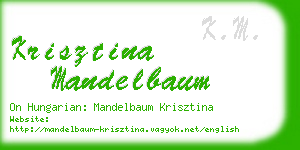 krisztina mandelbaum business card